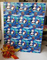 Пакет подарочный синий 43*33*10см