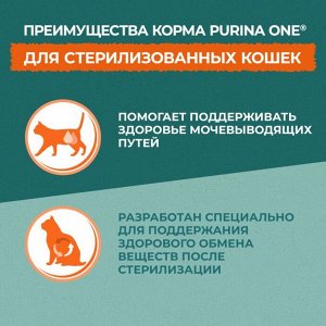 Сухой корм для котов Purina ONE® Природа Здоровья® для стерилизованных кошек и кастрированных котов, с высоким содержанием говядины, 680 г