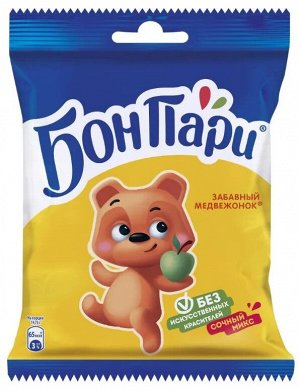 БОН ПАРИ®  ЗАБАВНЫЙ МЕДВЕЖОНОК ® И Ко. Мармелад жевательный фигурный со вкусом фруктов 120г