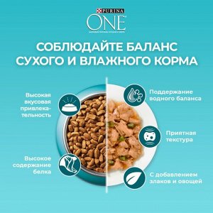 Сухой корм Purina ONE® полнорационный для стерилизованных кошек и кастрированных котов, с высоким содержанием говядины, 750 г