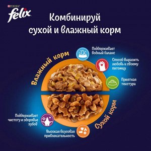 Сухой корм Felix® Мясное объедение® для взрослых кошек, с курицей, Мешок, 10 кг