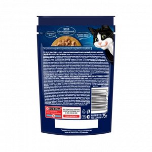 Влажный корм Felix Sensations для взрослых кошек, с индейкой в соусе со вкусом бекона 75 г