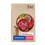 Сухой корм для собак Purina ONE® мелких и карликовых пород, с высоким содержанием говядины и с рисом, 3 кг