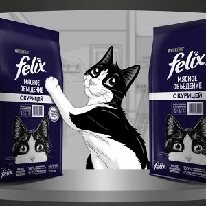 Сухой корм Felix® Мясное объедение® для взрослых кошек, с курицей, Мешок, 10 кг