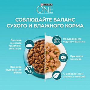 Сухой корм для кошек Purina ONE® для стерилизованных кошек и кастрированных котов, с высоким содержанием лосося, 200 г