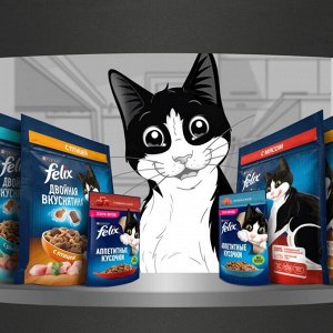 Сухой корм Felix® Двойная Вкуснятина® для взрослых кошек, с птицей, Пакет, 600г