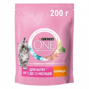 Сухой корм для котят Purina ONE® полнорационный, с высоким содержанием курицы, 200 г