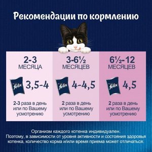 Влажный корм Felix Аппетитные кусочки для котят, с курицей в желе 75 г