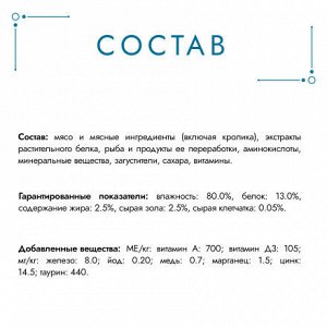 Влажный корм Гурмэ Перл Нежное филе для кошек, со вкусом кролика в соусе, Пауч, 75 г