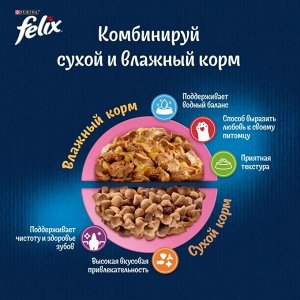 Сухой корм для котят Felix® Двойная Вкуснятина® до года, с курочкой, Пакет, 600 г