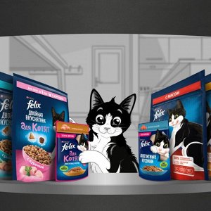Сухой корм для котят Felix® Двойная Вкуснятина® до года, с курочкой, Пакет, 600 г