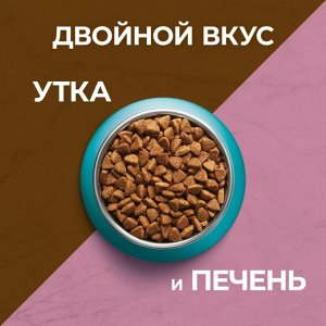 Сухой корм для кошек Purina ONE® полнорационный особенно привередливых к вкусу с высоким содержанием утки и c печенью, 750 г