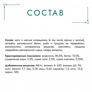 Влажный корм Гурмэ Перл Мясной Дуэт для взрослых кошек, со вкусом язык и телятина, нежное филе в соусе, 75 г