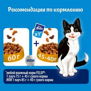 Сухой корм для кошек Felix Мясное объедение, с курицей 200 г