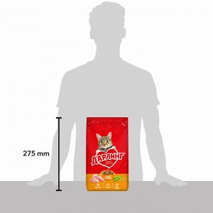 Darling Сухой корм ДАРЛИНГ для взрослых кошек для ежедневного кормления, с птицей и овощами, 760 г