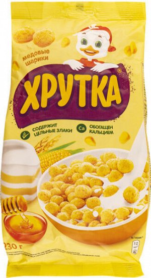 ХРУТКА мультизлаковые медовые шарики, обогащенные кальцием 230 г