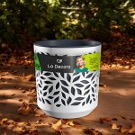 Горшок для цветов &quot;Leaves&quot; 2,5 л., цвет белый/антрацит, с вкладкой