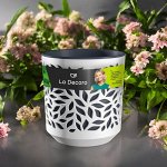 Горшок для цветов &quot;Leaves&quot; 1,25 л., цвет белый/антрацит, с вкладкой