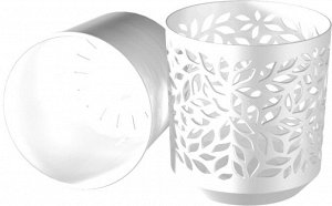 Горшок для цветов "Leaves" 4 л., цвет белый/белый, с вкладкой