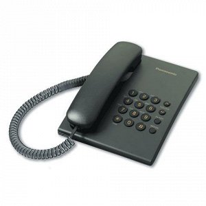 Телефон PANASONIC KX-TS2350RUB, черный, повторный набор, тон