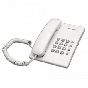 Телефон PANASONIC KX-TS2350RUW, белый, повторный  набор, тон