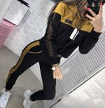 Спортивный костюм: укороченный свитшот с капюшоном + брюки с лампасом
