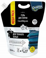 Гель для стирки Qualita для тёмного дой-пак 3л Концентрат 80 стирок