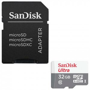 Карта памяти microSDHC 32GB SANDISK Ultra UHS-I U1, 80 Мб/се