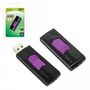 Флэш-диск 16GB APACER Handy Steno AH332 USB 2.0, черный, AP1