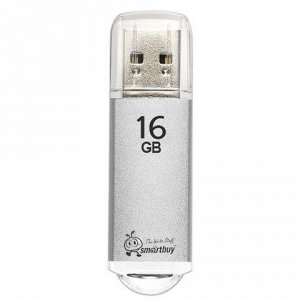 Флэш-диск 16GB SMARTBUY V-Cut USB 2.0, металл. корпус, сереб