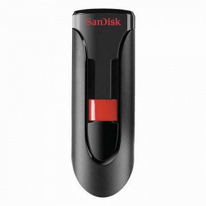 Флэш-диск 32GB SANDISK Cruzer Glide USB 2.0, черный, SDCZ60-