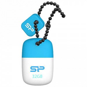 Флэш-диск 32GB SILICON POWER Touch T07 USB 2.0, белый/голубо