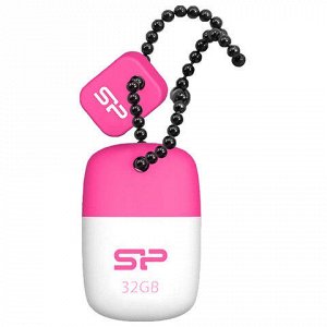 Флэш-диск 32GB SILICON POWER Touch T07 USB 2.0, белый/розовы