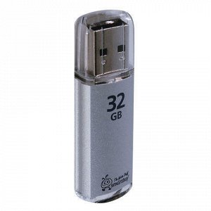 Флэш-диск 32GB SMARTBUY V-Cut USB 2.0, металл. корпус, сереб