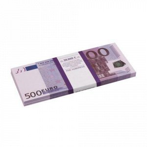 Деньги шуточные "500 евро", упаковка с ероподвесом, ш/к 7245