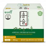Ежедневные гигиенические прокладки &quot;Yejimiin Cotton Touch Mild Herb&quot; премиум класса с усиленным впитывающим слоем, поверхностью из хлопка и натуральными экстрактами трав (без крылышек / 17,5 см) 20 шт