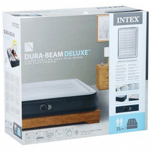 Кровать надувная FULL COMFORT-PLUSH AIRBED, 152x203x33 см, с встроенным насосом, 67770ND INTEX