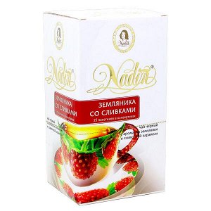 Чай NADIN 'Земляника со сливками' 25 пакетиков 1 уп.х 12 шт.