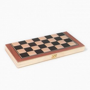 Нарды «Лабарт», деревянная доска 34x34 см, с полем для игры в шашки