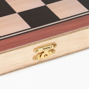 Нарды «Лабарт», деревянная доска 34x34 см, с полем для игры в шашки