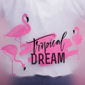 Дождевик взрослый пончо Tropical dream, оверсайз, 44-52, 97x120 см, белый
