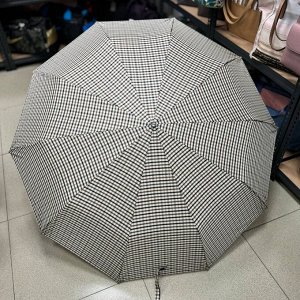 Зонт мужской автомат бежевый клетка