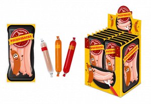 KT95040 РАСКОЛБАСКА сладкие сосиски желейный мармелад 24бл*12шт*33г