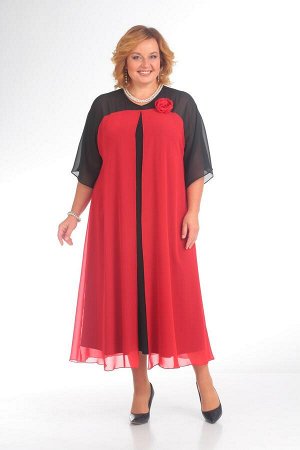 Платье Платье Pretty 682 красное 
Состав ткани: ПЭ-100%; 
Рост: 164 см.

Платье из трикотажа и шифона. Нижнее трикотажное платье с нагрудными вытачками. Кокетка спинки и переда из шифона цельновыкрое