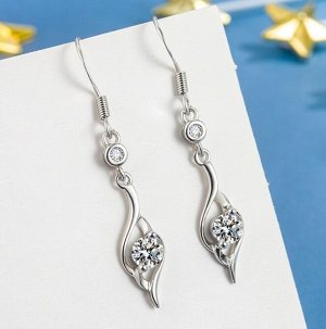 Серьги со стразом стерлинговое серебро