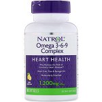 Natrol, Комплекс омега 3-6-9, со вкусом лимона, 90 жевательных капсул