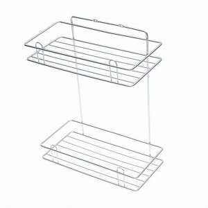 Полка прямая 2-х ярусная, цвет хром зеркальный