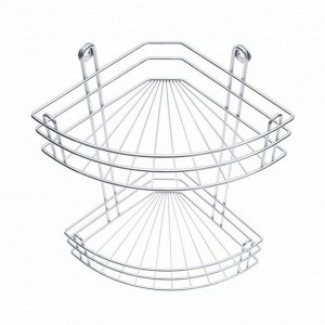 Полка угловая 2-х ярусная, цвет хром зеркальный