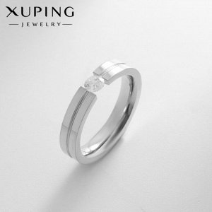 Кольцо XUPING мигание, белое в серебре, размер 17