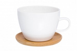 Чашка для капучино и кофе латте 500 мл. 14.5*12.8*9 см. "Снежная королева" + дер. подставка